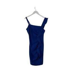 GUESS Women's Royal Blue Ruffle Dress Size 12 NWT